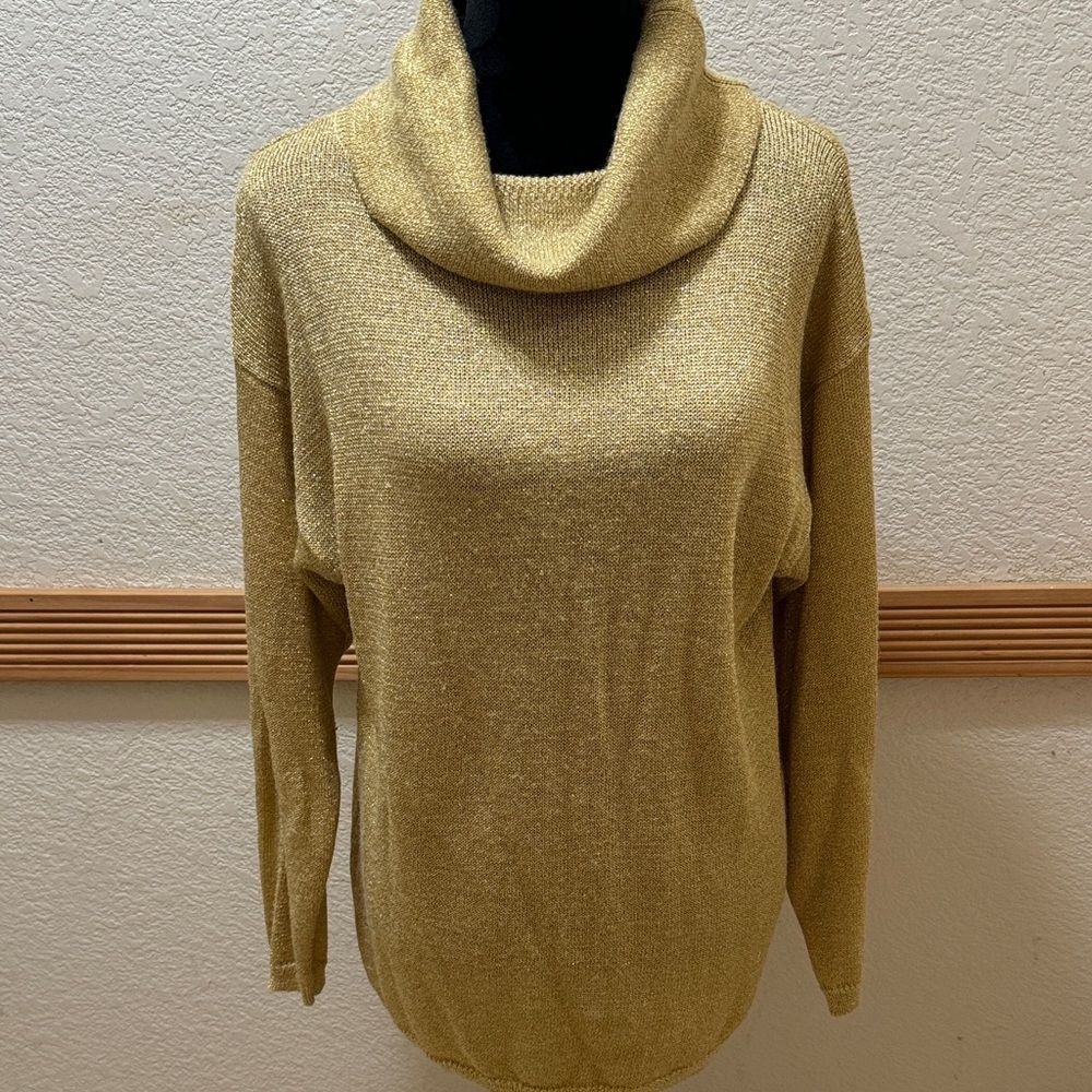Jennifer Moore Women's Gold Cowl Neck Sweater!!